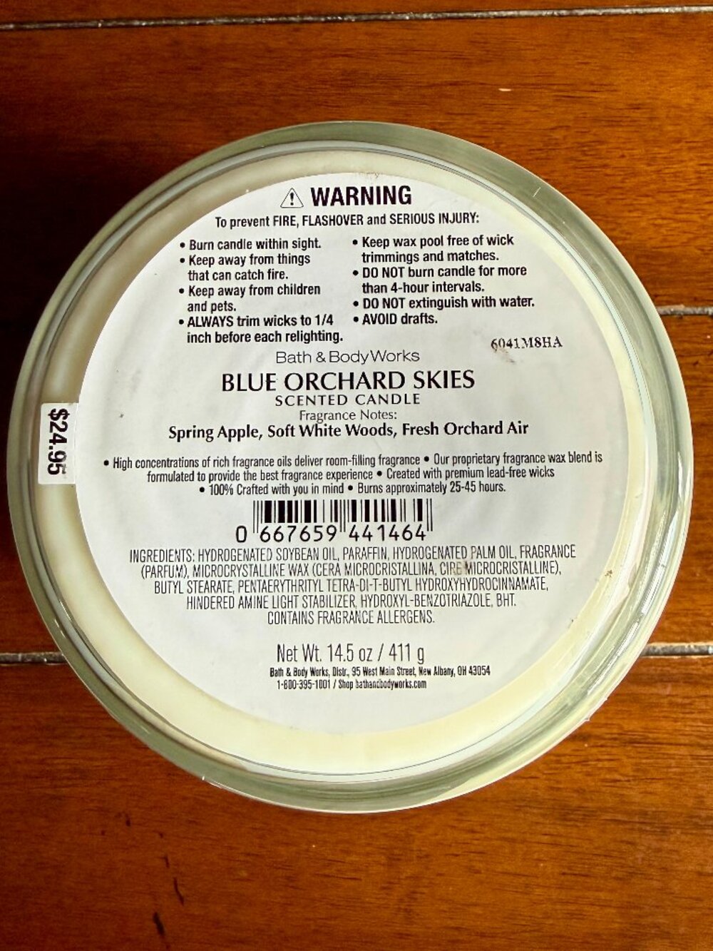 NEW BLUE ORCHARD SKIES 3-Wick Candle Bath and Body Works - Picture 3 of 3